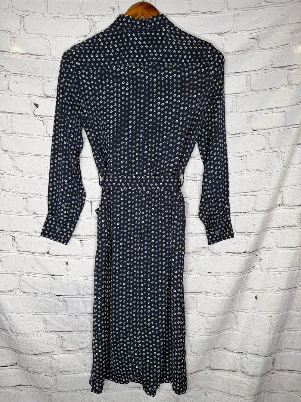 J. Crew Navy Micro Floral Wrap Dress Size 0 Brand New W/Tags
